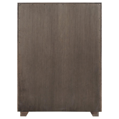 Coaster Home Furnishings - Kenora - Wood - 5-Drawer Chest with Chrome Bar Pulls, Mitered Trim and Recessed Base - Transitional - Bedroom - Barley Brown - 224855