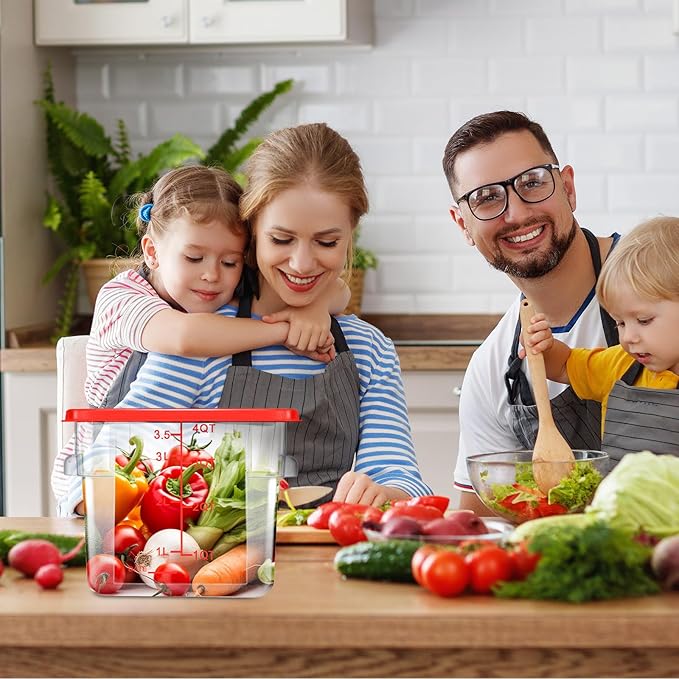 Barydat 4 Pcs Square Food Storage Containers