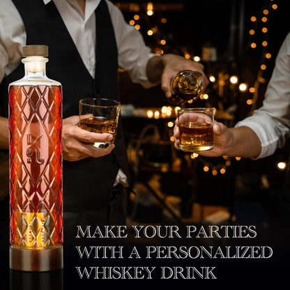 DIY Whiskey Gifts for Men - DIY Whiskey Infusion Set - Whiskey Making Kit - Decanter Set with Botanicals & Wood Chips - Bourbon Decanter & Birthday Gifts for Men