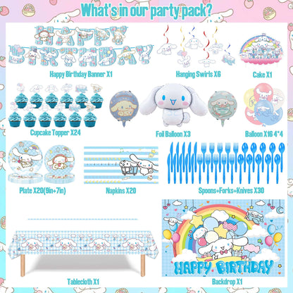 123 PCS Birthday Party Decorations - Happy Birthday Banner, Balloons, Tablecloth, Paper Tableware, Backdrop,Hanging Swirl for Adult Party Supplies