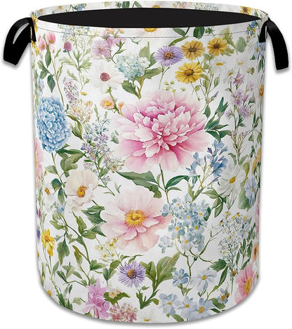Watercolor Floral Laundry Hamper