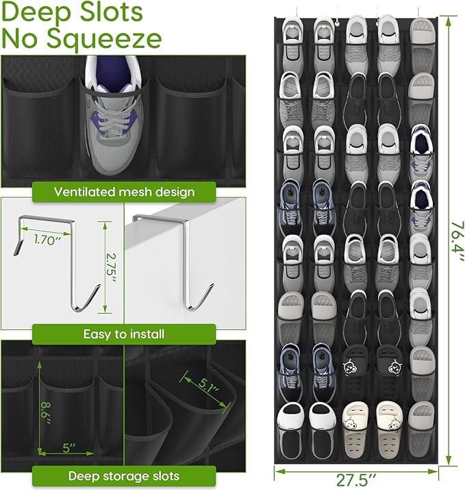 Unjumbly Over the Door Shoe Organizer