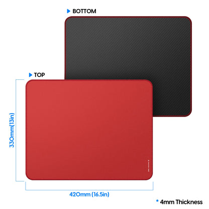 Pulsar - Paracontrol L Esports Level Premium Gaming Mouse Pad V2 - Medium to High Speed Pad Stitched Edge Durable Hybrid Top Surface 13 x 16.5 (L, Red)