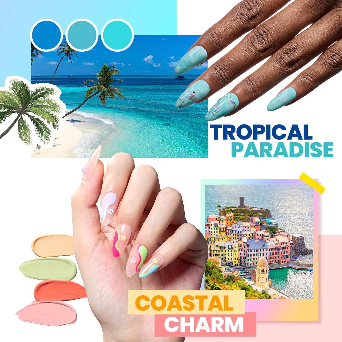 Beetles Gel Nail Polish Kit with U V Light -54 Pcs Gel Nail Kit Four Seasons Glow 32 Colors Set with Base Matte & Glossy Top Coat Soak Off Home DIY Manicure Nails Beginners Gifts for Women Teen Girls