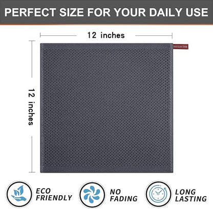 Kitinjoy 100% Cotton Kitchen Dish Cloths, 8 Pack Waffle Weave Ultra Soft