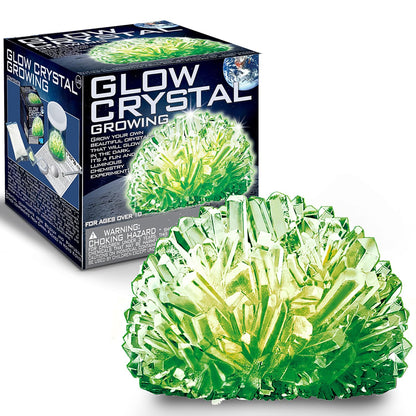 4M: Glow Crystal Growing Kit - DIY Science, Make Your Own Glow-in-The-Dark Mineral Specimen, Chemistry Set, Geology Experiment, STEM Project, Kids 10+