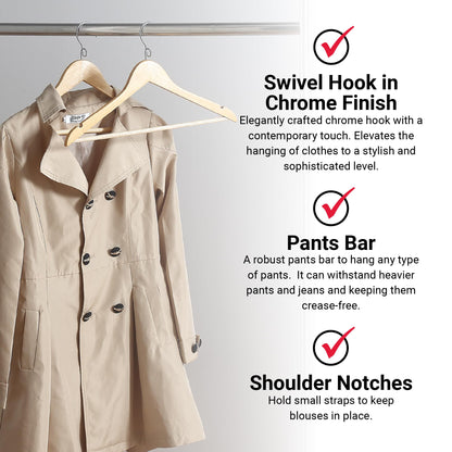 Proman Products - Kascade Hangers, Space Saving Hangers, Customize Your Closet Organization (Walnut, 50-Pack)