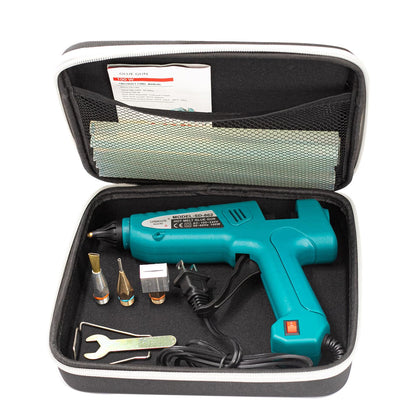 Professional Hot Glue Gun Kit with Case, Full Size Hot Glue Guns Luxury Set with 4Pcs Different Interchangeable Copper Nozzle Set and Glue gun Sticks 12Pcs