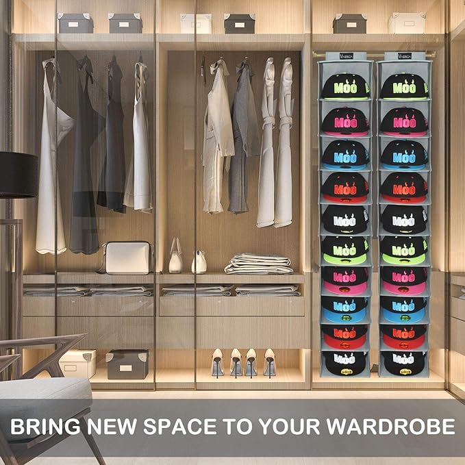 VAESIDA 10 Shelf Hat Rack Hanging Closet/Organizer