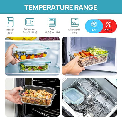 Vtopmart 2Pack 1500ml/50.7oz Large Glass Storage Containers