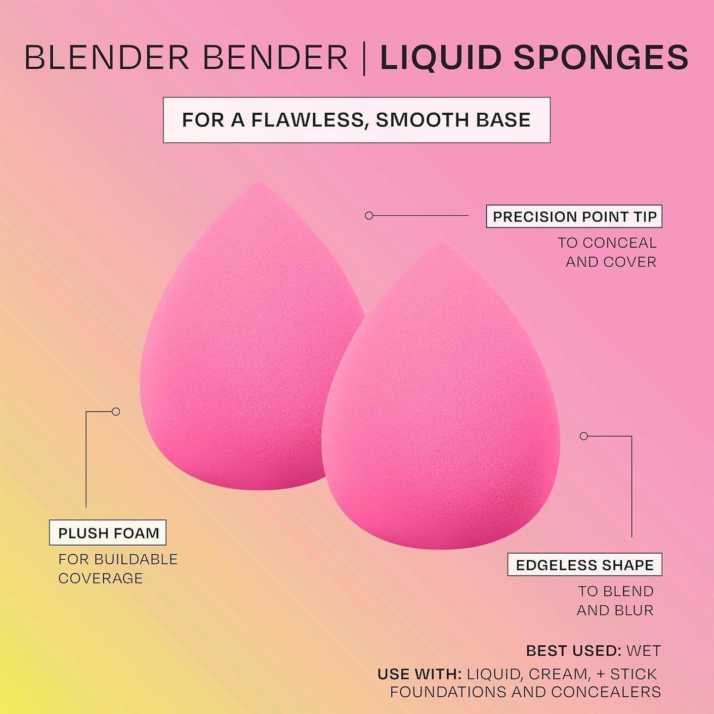 Freeman Puffs N' Stuff Powder Puffs + Liquid Sponges 8 Count Set, Makeup Blending Sponges For Liquid & Cream Foundation & Concealer, Triangle Powder Puff For Setting Powder, Vegan & Cruelty Free