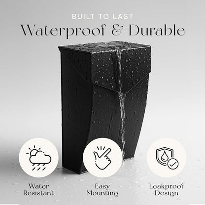NACH Black Mailbox Wall Mount, 4.8 x 10 x 13 inch Wall Mounted Mailboxes for Outside, Waterpoof Mailbox for House - The Bradley Large Mail Box
