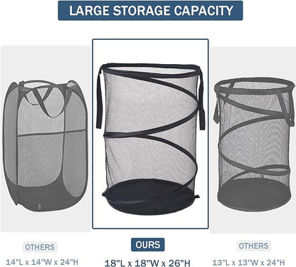 Seiritex Mesh Popup Laundry Hamper 115L Foldable Laundry Basket Extra Large