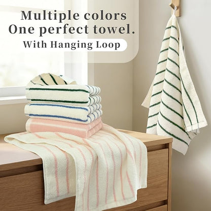 2-Pack Premium Stripe Cotton Hand Towels