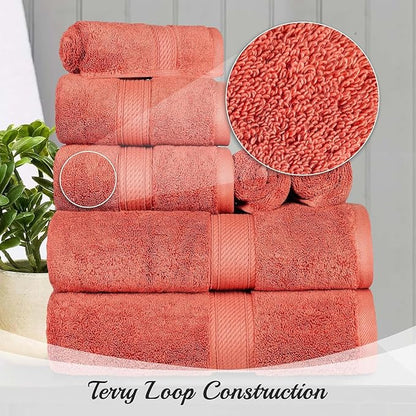 SUPERIOR Solid Egyptian Cotton Towel Set, Hand Towel 20” x 30”, Bath Towel 30”