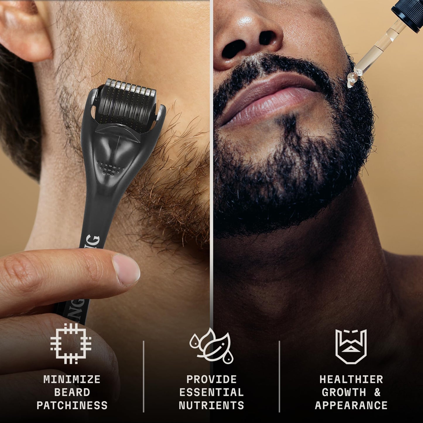 Striking Viking Beard Oil with Biotin for Men - 2 Fl Oz, 1 Pack, Sandalwood - Thickening & Conditioning Beard Growth Oil & Serum with Argan & Jojoba for Hydrated Facial Hair