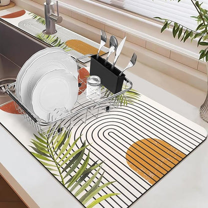 19.5" x 12" Dish Drying Mat & 24" x 5.5" Sink Splash Guard, Super Absorbent
