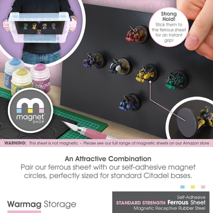 TMS Magnet Receptive Sheets with Adhesive Backing for Craft and Magnetic Miniatures Storage | Flexible Rubber Sheet Metal | 5 Pack, 30 mil Thick, 8.5” x 12.3” | Fits Inside US Really Useful Box