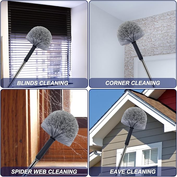 Grey Corner Cobweb Duster Head Brush