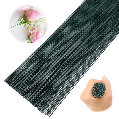 Zonon 220 Pcs 16 Gauge Enameled Floral Wire 18 Inch Florist Wire Bulk Flower Stems for Crafts DIY Bouquet Wrapping Artificial Flower Arrangements Supplies Wedding Prom Corsage, Dark Green