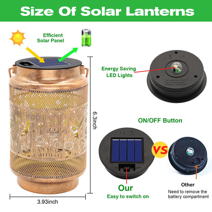 Mothers Day Gifts for Mom Women Grandma Birthday, Hummingbird Solar Lanterns Outdoor Waterproof Garden Decor, Metal Hanging Solar Lights for Yard Patio Pathway Backyard Porch