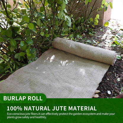 Agfabric 40" x 30 Feet Natural Burlap Fabric Roll,Gardening Burlap Roll,High Density Jute Material for Winter Plants Tree Cover Protection,Weed Barrier,Decorations,Crafts