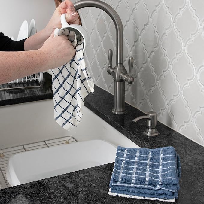 Ritz Premium 100% Cotton Terry Check Kitchen Dish Cloths