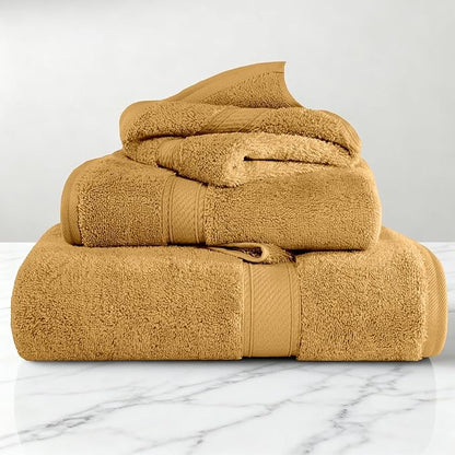 Superior Egyptian Cotton Pile 3-Piece Towel Set, Includes 1 Bath, 1 Hand