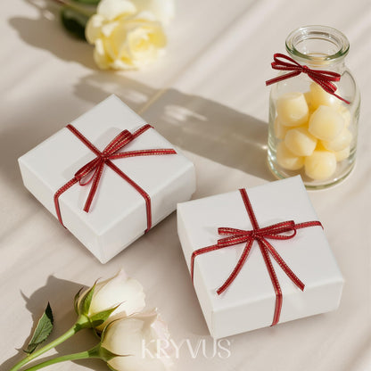 Kryvus Red Satin Ribbon with Gold Edge - 1/8 inch x Continuous 100 Yards Double Faced Thin Ribbon for Wedding Invitation Card, Gift Wrapping, Christmas Ornaments, Crafts