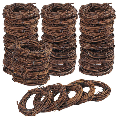 KUKLIPJIM 40 Pieces 3.15 Inch Natural Grapevine Wreath, Small Grapevine Wreaths, Vine Branch Wreath, for Christmas, Weddings, DIY Crafts, Parties and Festive Holiday Ornaments