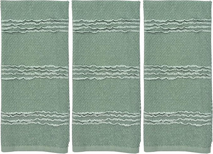Sage Green Kitchen Dish Towels: 100% Cotton Cloth Soft Cleaning Drying
