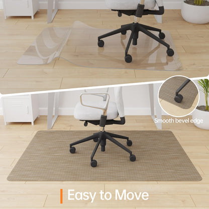Homek Office Chair Mat for Hardwood & Tile Floor, 36"x48" Computer Chair Mat, Non-Curve Anti Slip Hard Floor Protector for Rolling Chair, PVC Mat Desk Rug for Home Office