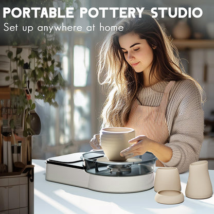 Pottery Wheel for Kids Adults and Beginners - Complete Pottery Set for Teen with 6" Turntable, 2.2lb Clay, Art Supplies Sculpting Tools, Craft Gifts for Teens Adults (Grey)