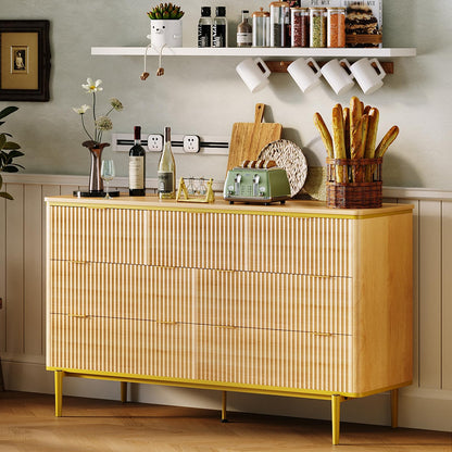Garvee LED Dresser with Charging Station - Modern 5-Drawer 47" Wide Wooden Chest, Storage Organizer for Bedroom, Nursery, Hallway & Apartments