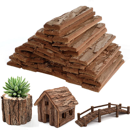 LEBERY Natural Tree Barks Wood Strips 45 Pcs Wood Bark for Crafts Rustic Unfinished Tree Barks Planks Wooden Craft Sticks Wood Log Twigs for DIY Crafts Photo Props Fairy Garden Home Decor