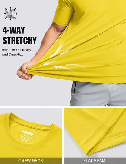 Men's UPF 50 T Shirts Running Shirts Dry Fit Summer Top Tee Cool Active Shirts Short Sleeve Athletic T-Shirts