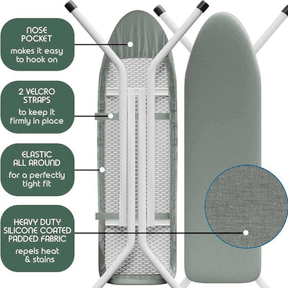 Hearth & Harbor Ironing Board Cover and Pad 15x54 Full Size, Thick Heavy Duty