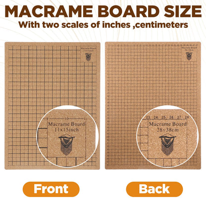 108 Pcs Macrame Supplies Include Macrame Board Metal Adjustable Holder with 100 T Shaped Pins Double Sided Grids Bracelet Making Board with Brush Scissor Ruler for Braiding Bracelet Creating