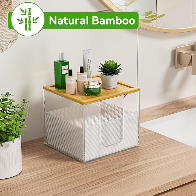 VITVITI Disposable Face Towel Holder Box, Acrylic Facial Towel Container
