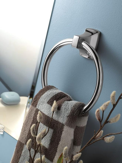 Moen Donnor Collection Chrome 6.25-Inch Diameter Wall Mount Contemporary Bathroom Hand-Towel Ring, P5860, (Pack of 2)