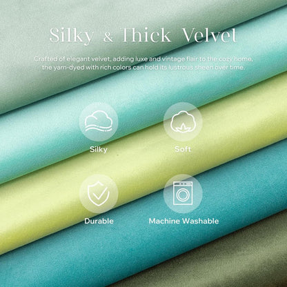 Phantoscope Pack of 2 Velvet Decorative Throw Decorative Pillow Cover Soft Solid Square Cushion Case for Couch Olive Green 18 x 18 inches 45 x 45 cm