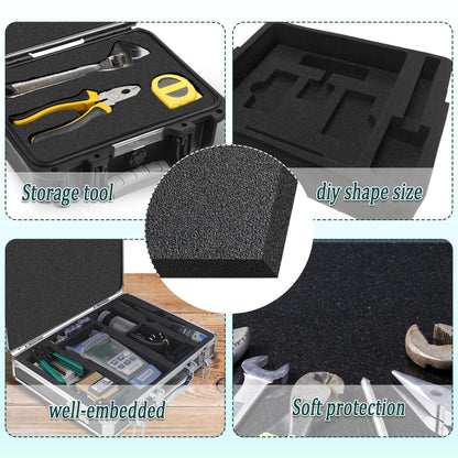 2 PCS Black Foam Padding- 16x12x1 Inch Polyurethane High Density Foam Cuttable Black Sheet Pad Cushioning Inserts for Packing Cases and Crafts