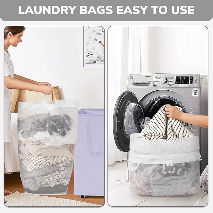 Goodpick Laundry Basket with Wheels, 75L Collapsible Laundry Baskets with