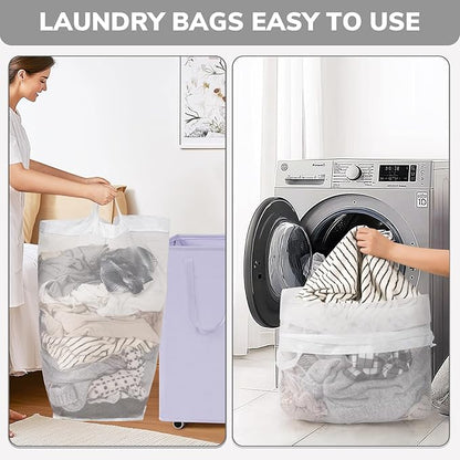 Goodpick Laundry Basket with Wheels, 75L Collapsible Laundry Baskets with