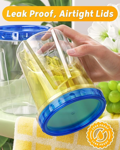 6 Pack-34 oz Freezer Storage Containers, Plastic Food Storage Containers