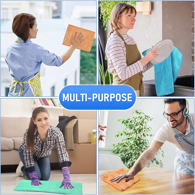 Newwiee 3 Pcs Extra Large Microfiber Cleaning Cloth 30" x 20" Washable Reusable