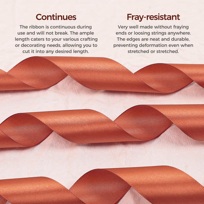 Copper Satin Ribbon 1-1/2 inch X Continuous 100 Yards, Single Face Polyester Ribbon Perfect for Gift Wrapping, Flower Bouquet, Wedding Decor, Crafts, Bow Making, Sewing and More