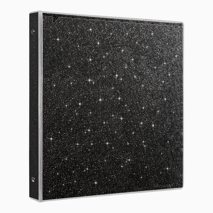 EYROZILL 3 Ring Binders 1 Inch Back to School Supplies Glitter Three Ring Binder to Hold 300 Sheets, Black