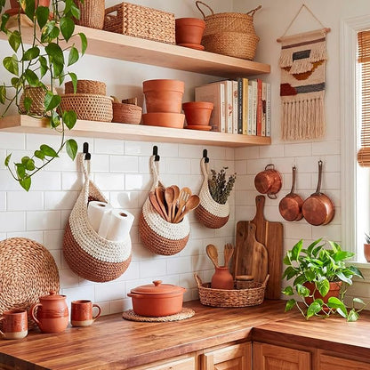 Honeydak Boho Decor Hanging Wall Baskets