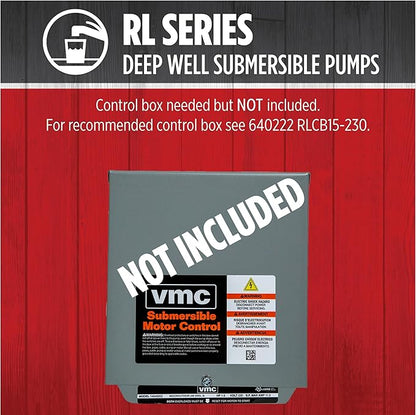 Red Lion RL12G15-3W2V 4-inch Submersible Deep Well Pump, 1-1/2-HP, 12 GPM, 3-Wire, 230-Volt, Steel, 14942408